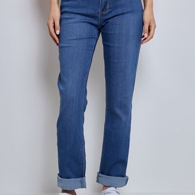 LeBleu - Jeans 5 bolsillos de corte recto y cintura alta