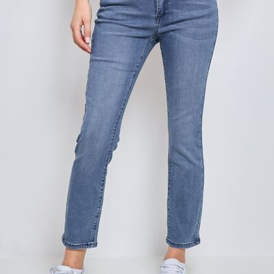 BleuM – Slim-Fit-Jeans mit hoher Taille und 5 7/8 Taschen