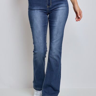 Jumbo - High-waisted 5-pocket bell-bottom jeans