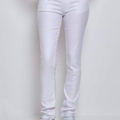 Pantalons stretch huilé taille haute coupe slim 5 poches