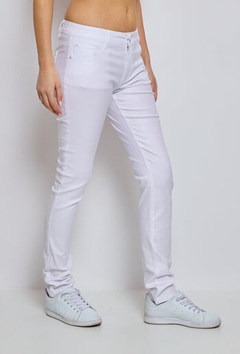 Pantalons stretch huilé taille haute coupe slim 5 poches 5