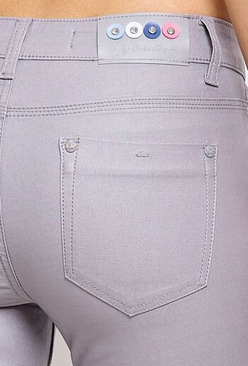 Pantalons stretch huilé taille haute coupe slim 5 poches 9