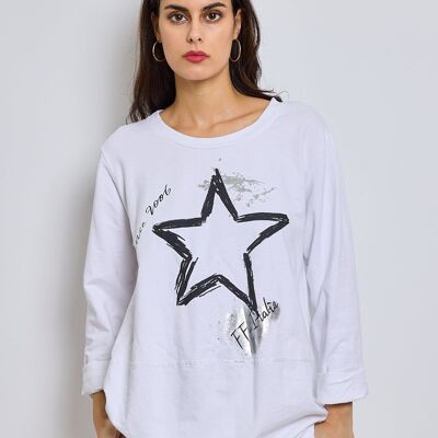 Star-Langarm-T-Shirt