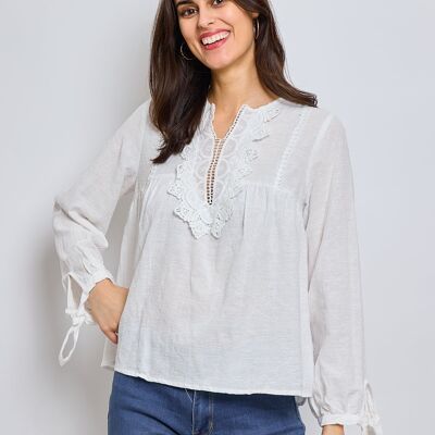 Amina - Tunisian collar blouse