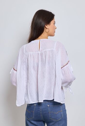 Alba - Blouse bohème avec broderies fleurs 3