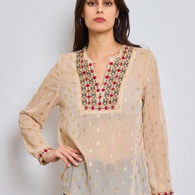 Luna - Bohemian blouse with embroidery