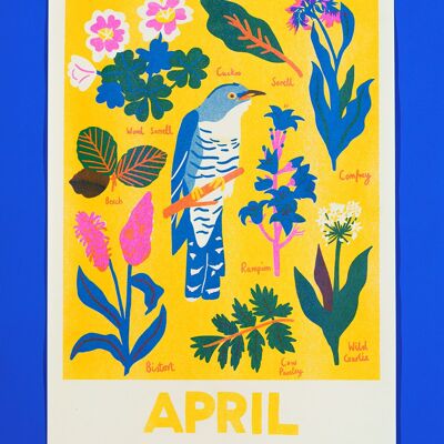 April Risograph Print