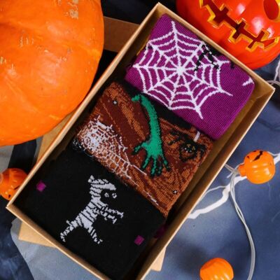 Halloween-Geschenkbox ZOMBIE mit 3 Paar Socken