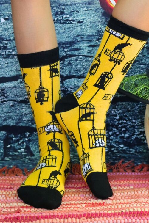 BURTON yellow Halloween socks