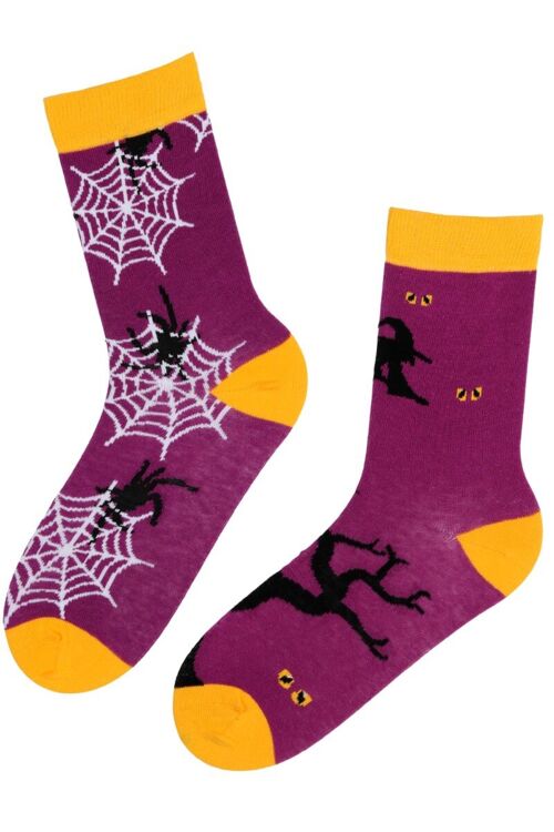 RUNE Halloween socks with a witch and spiders