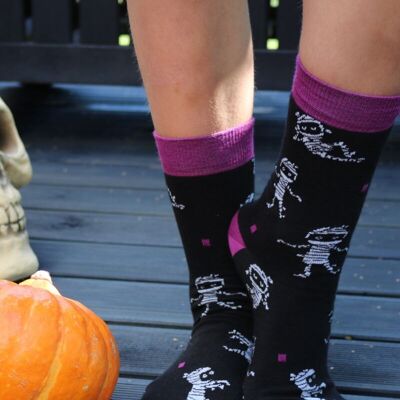 Chaussettes noires d'Halloween MUMMY