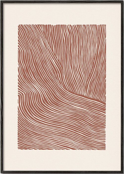 Tableau Stripes linocut Nº5 - Terracotta