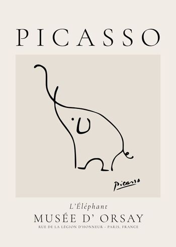 Tableau Pablo Picasso Animaux Dessins l'éléphant 3