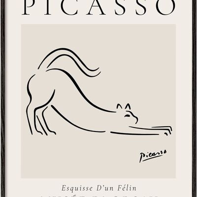 Tableau Pablo Picasso Animals Drawings the cat Esquisse Dun Félin