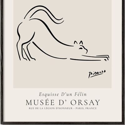 Tableau Pablo Picasso Animals Drawings the cat Esquisse Dun Félin