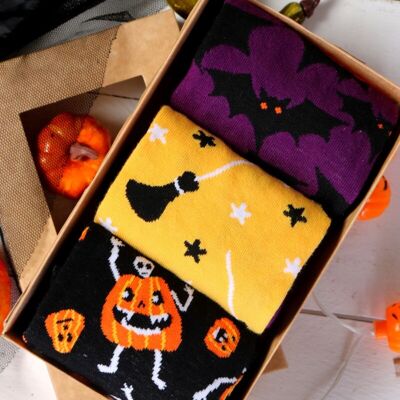 Caja regalo de Halloween LUCIFER con 3 pares de calcetines
