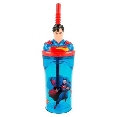 Superman Vaso Pajita Figura 3D 360 ml