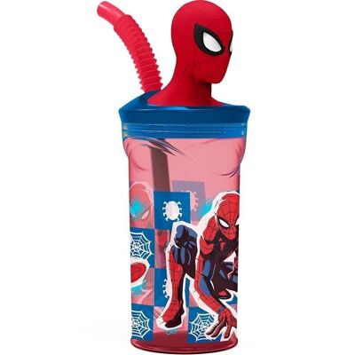 Spiderman Vaso Pajita Figura 3D 360 ml