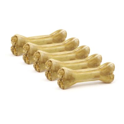 DOGBOSS 100% natural chewing bones, cowhide with energy suppliers, dog bones, set of 5 in 12 cm (5x55g=275g), 17 cm (5x115g=575g) or 22 cm (5x210g=1050g)