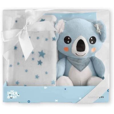 Set Regalo Peluche Koala y Manta Azul