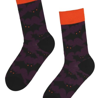 LUCIFER Lila Halloween-Socken mit Fledermäusen
