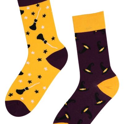 HOCUS POCUS Calzini di Halloween con scope e cappelli da strega