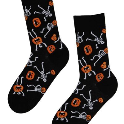 JACK-O'-LANTERN Halloween-Socken mit lustigen Skeletten