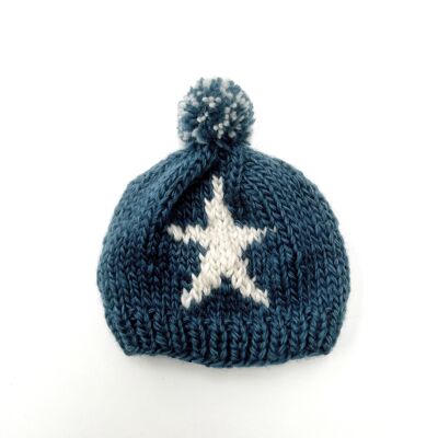 Cappello morbido all'uncinetto per neonati 3-5 anni, stella lavorata a maglia