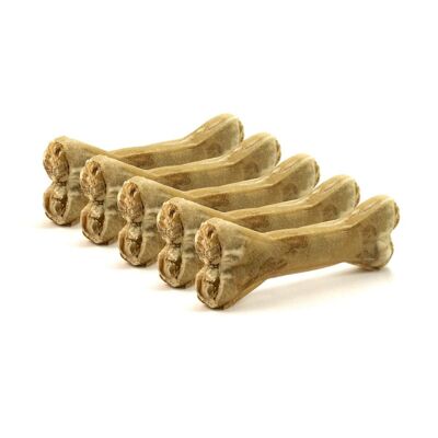 DOGBOSS 100% natural chewing bones beef skin with chicken, dog bones, set of 5 in 12 cm (5x55g=275g), 17 cm (5x115g=575g) or 22 cm (5x210g=1050g)