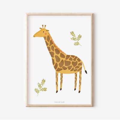 Poster Girafe Chambre Enfant - Poster Enfant Bébés Animaux