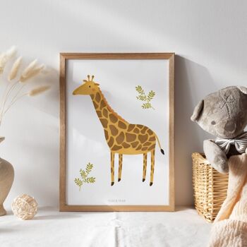 Poster Girafe Chambre Enfant - Poster Enfant Bébés Animaux 3