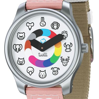 Orologio Twistiti Animal - cinturino con cuori - bambini 3+