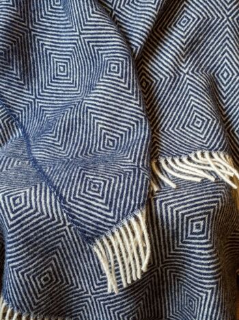 Couverture en laine/couverture câline diamant pierre bleue 4