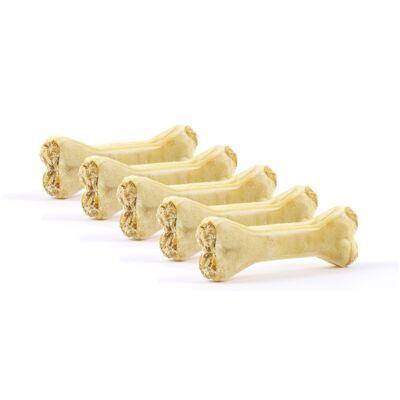 DOGBOSS 100% natural chewing bones, beef skin with lamb, dog bones, set of 5 in 12 cm (5x55g=275g), 17 cm (5x115g=575g) or 22 cm (5x210g=1050g)