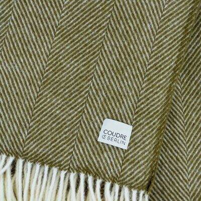 Wool blanket / cuddly blanket herringbone khaki limited edition