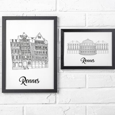 Rennes-Poster - A4 / A3 / 40x60 Papier