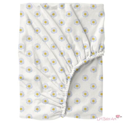 Drap-housse pour berceau 40x80cm - Marguerites