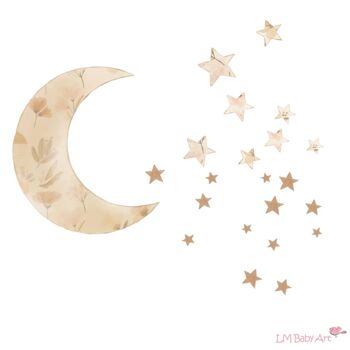 Stickers muraux lune et étoiles - Collection Sunny Bloom 1