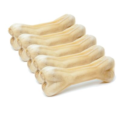 DOGBOSS Huesos para masticar 100% naturales, piel de ternera con tripas, huesos de perro, juego de 5 en 12 cm (5x55g=275g), 17 cm (5x115g=575g) o 22 cm (5x210g=1050g)