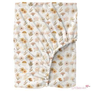 Drap housse 60x120cm - Fleurs Sunny Bloom 1