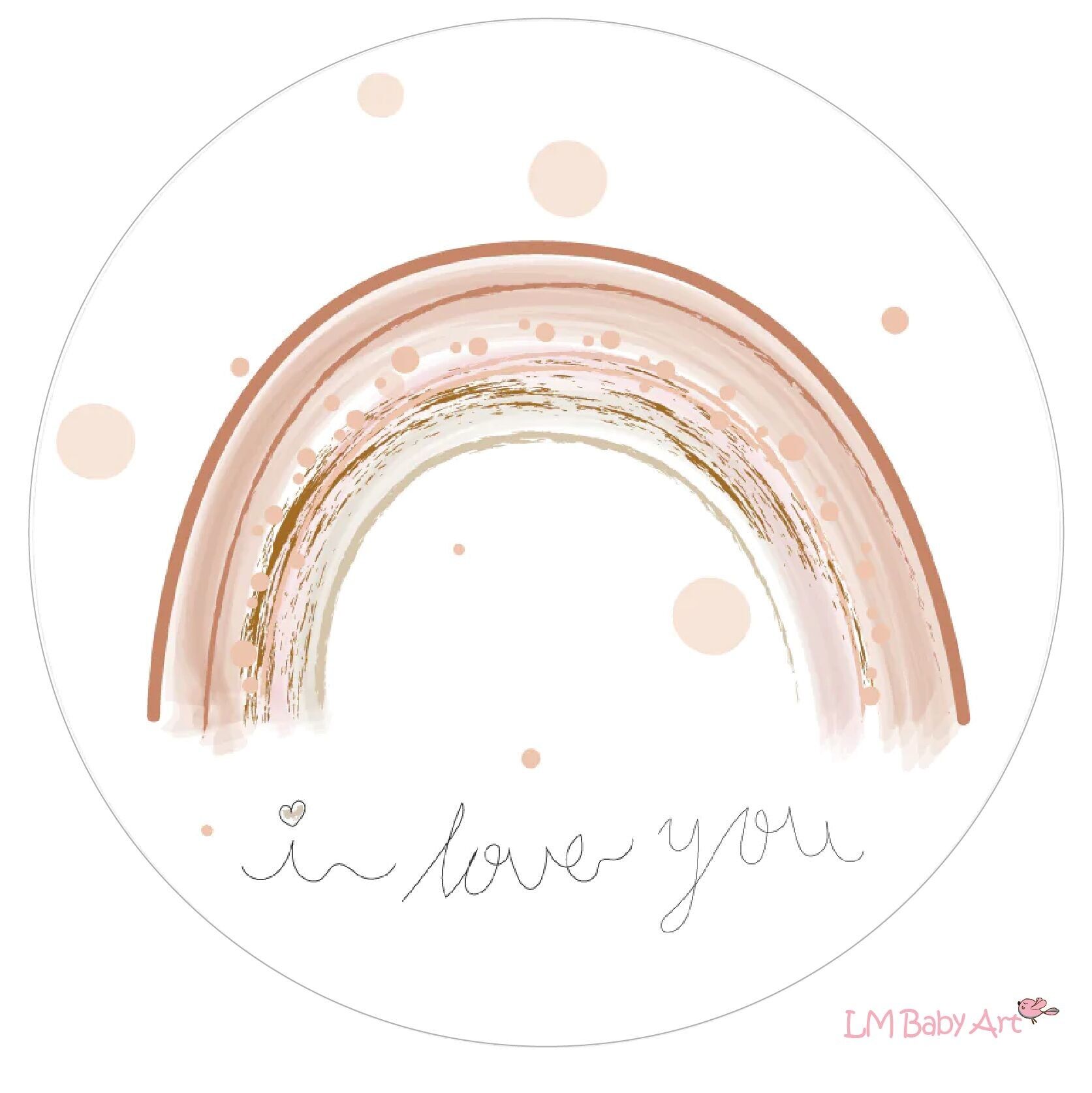 Wall circle rainbow - I love you