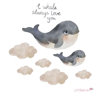 Wall sticker set | Whales collection