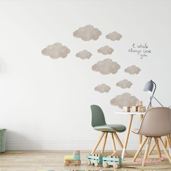 Stickers muraux grands nuages 2