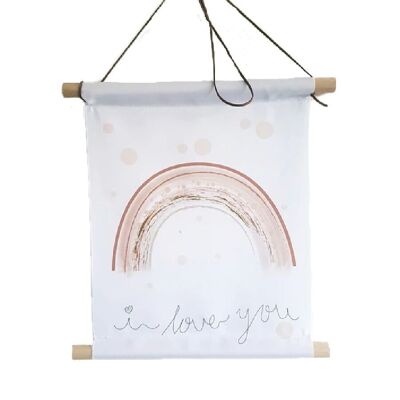 Textile poster rainbow - I love you..