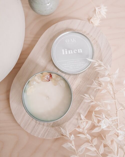 Linen Tin Jar Candle