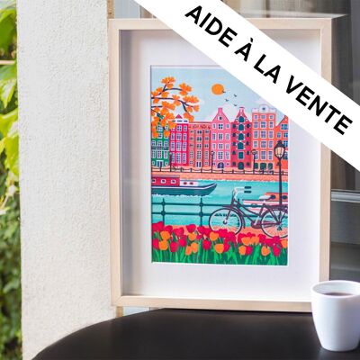 Example of Petit Pinceau presentation - Amsterdam (Daydreaming on the back) - With frame