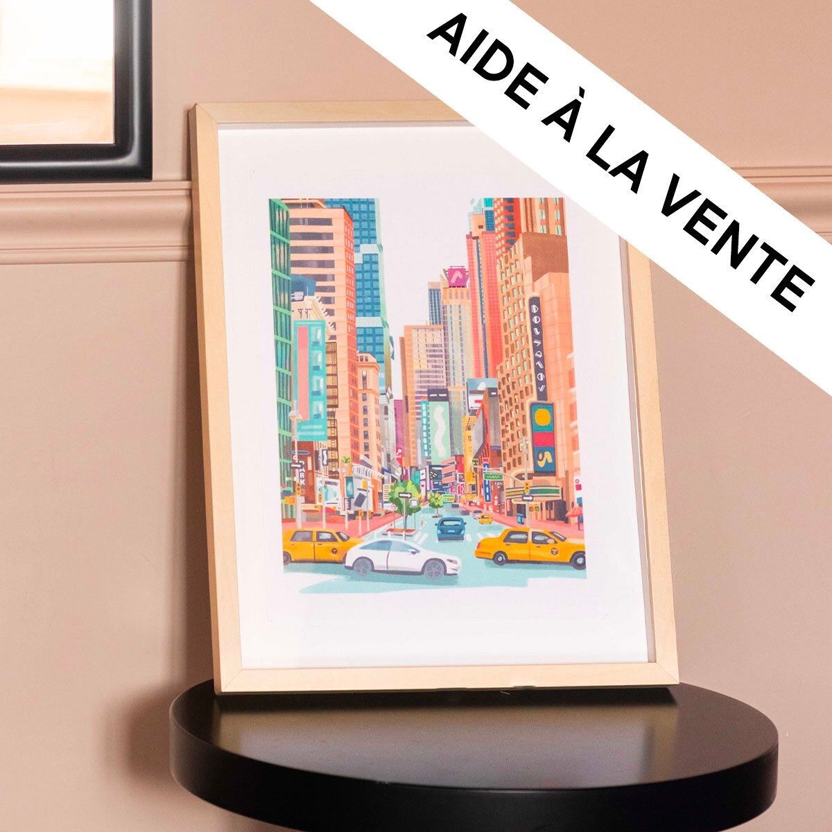 Exemple présentation Petit Pinceau - Broadway (Animal Gang au verso) - Avec cadre