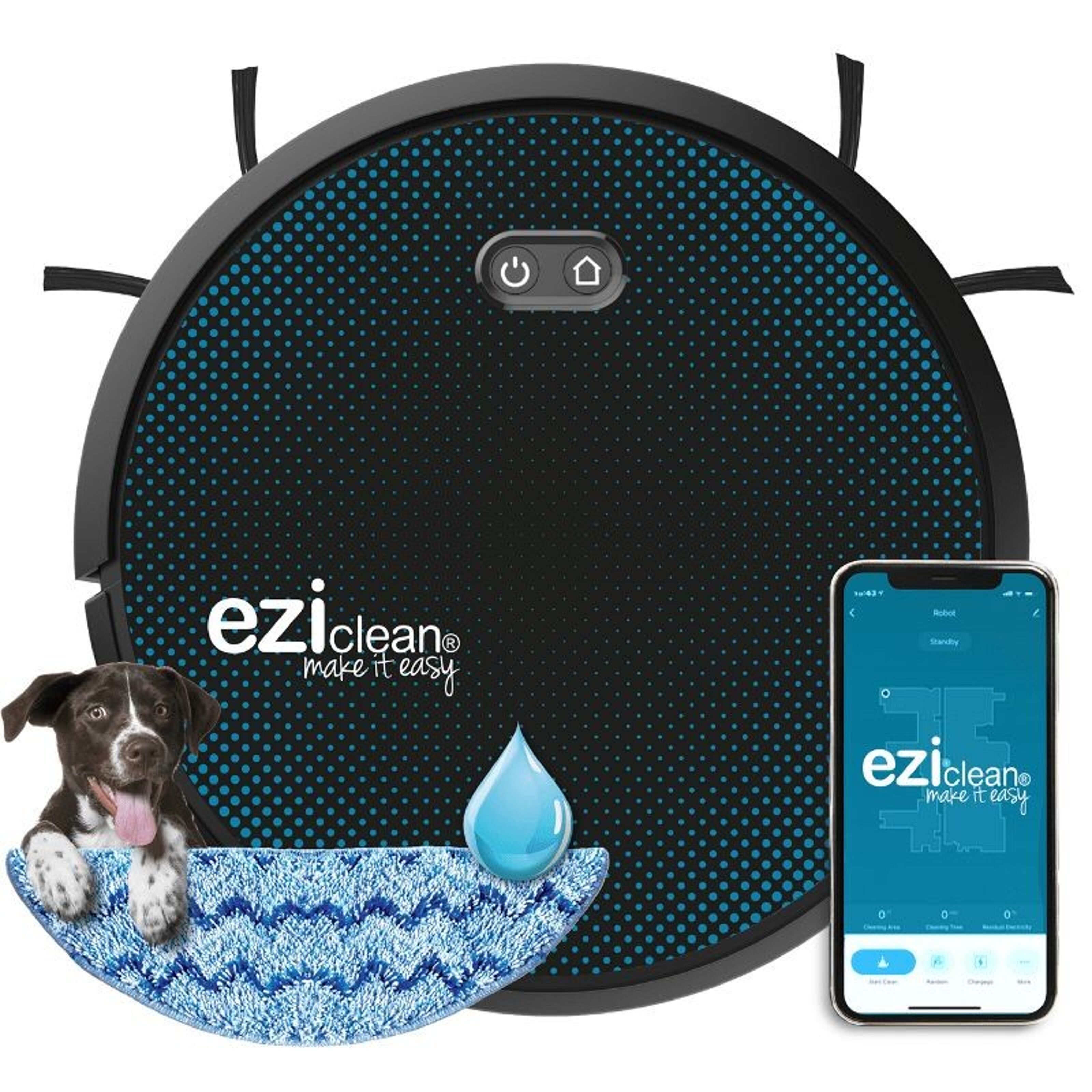Eziclean Robot Aspirador Fregona Eléctrica Conectado ® Aqua Xpert