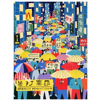 Exemple présentation Petit Pinceau - Umbrella Revolution (Motel pool au verso) - Avec cadre 2