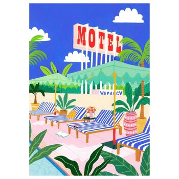 Exemple présentation Petit Pinceau - The Motel Pool (Umbrella revolution au verso) - Avec cadre 2